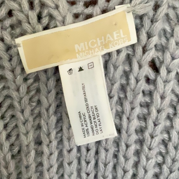 Michael Kors Gray Cable Knit Poncho - Picture 2 of 6